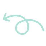 A teal arrow makes a looping swirl with the arrowhead pointing left.