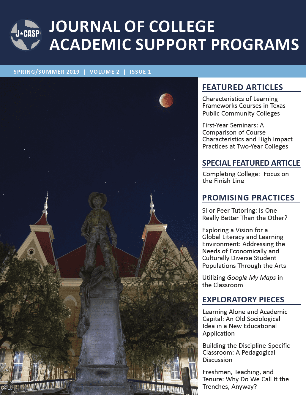 A cover of the academic support programs newsletter.