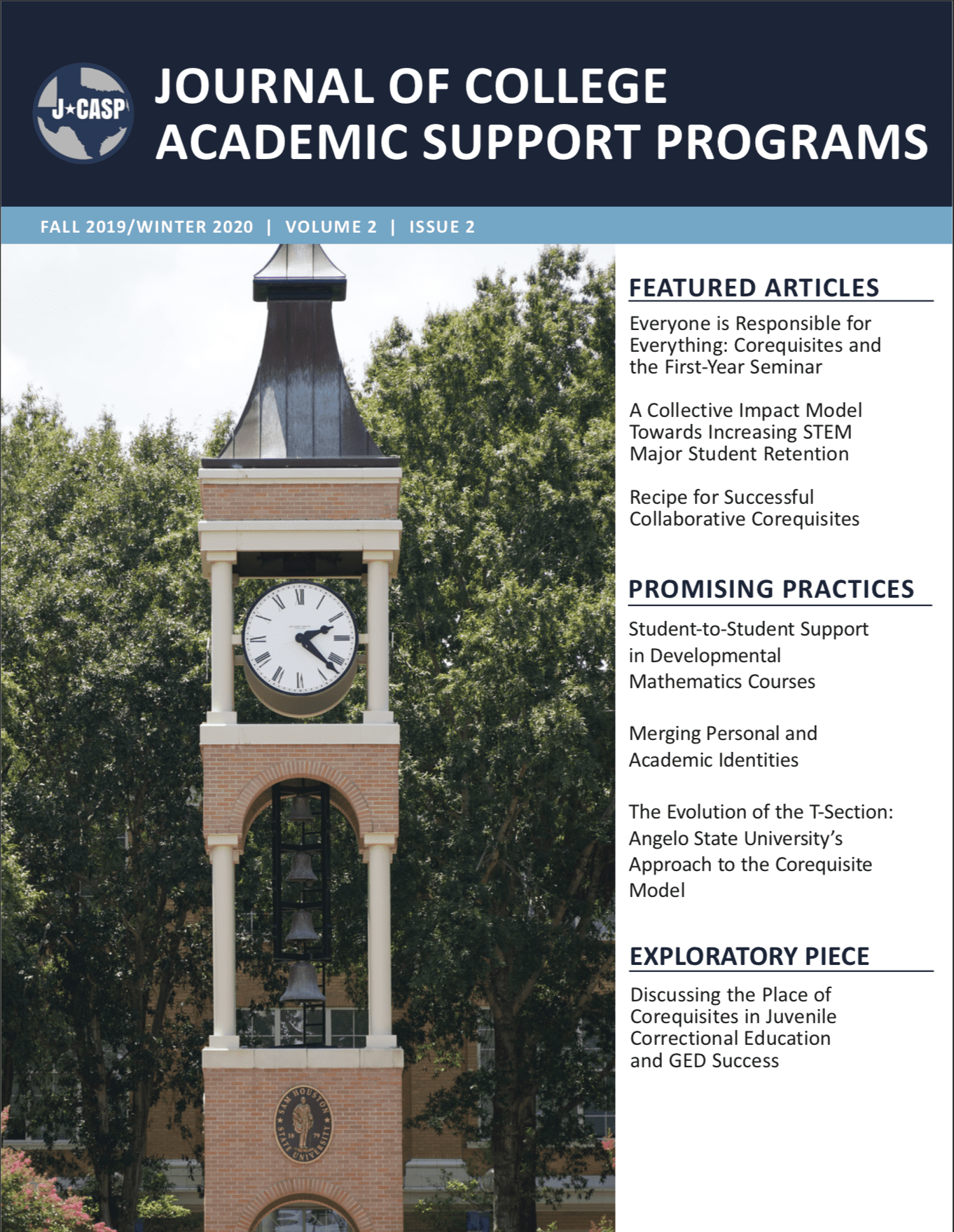 A cover of the academic support programs magazine.