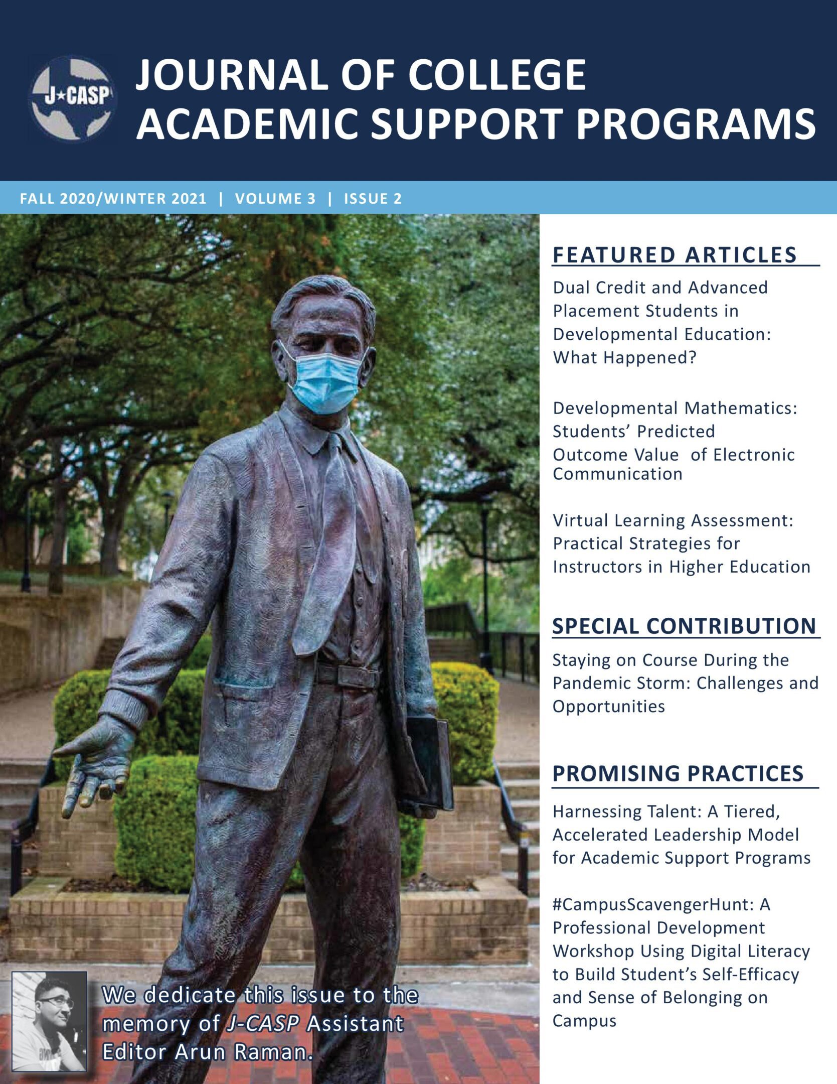 A statue of a man wearing a blue mask.