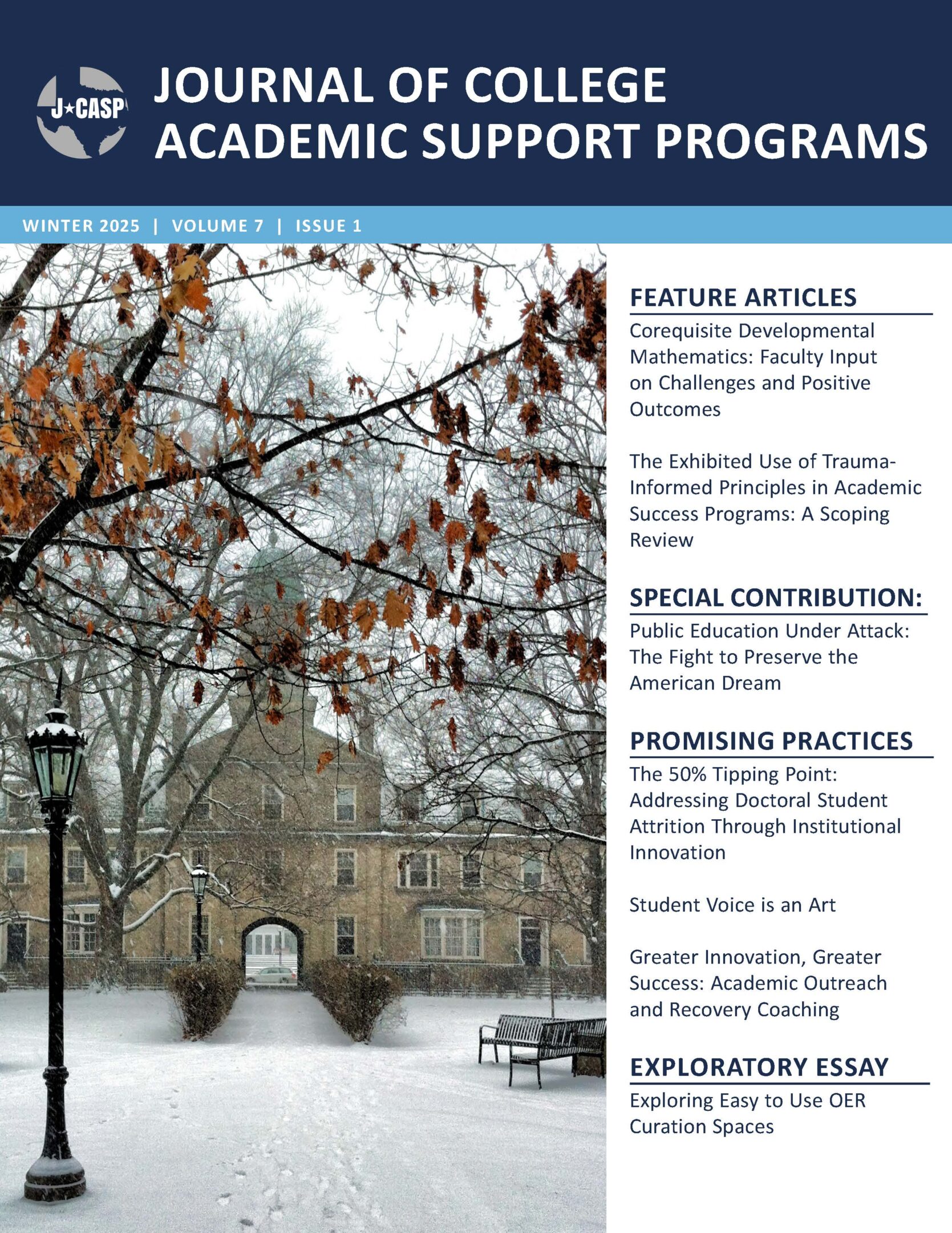 A cover of the winter 2 0 1 9-2 0 academic support programs.