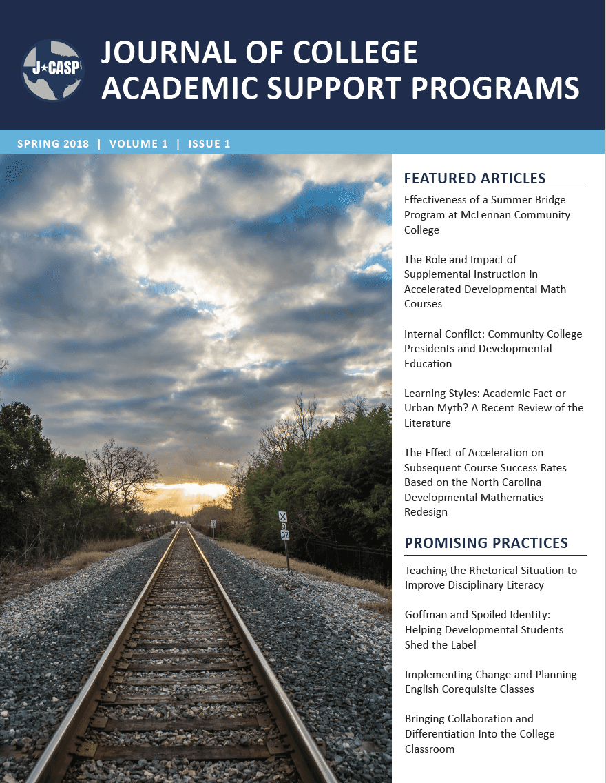 A cover of the spring 2 0 1 8 issue of academic support programs.